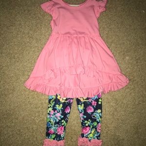 Navy and pink floral set